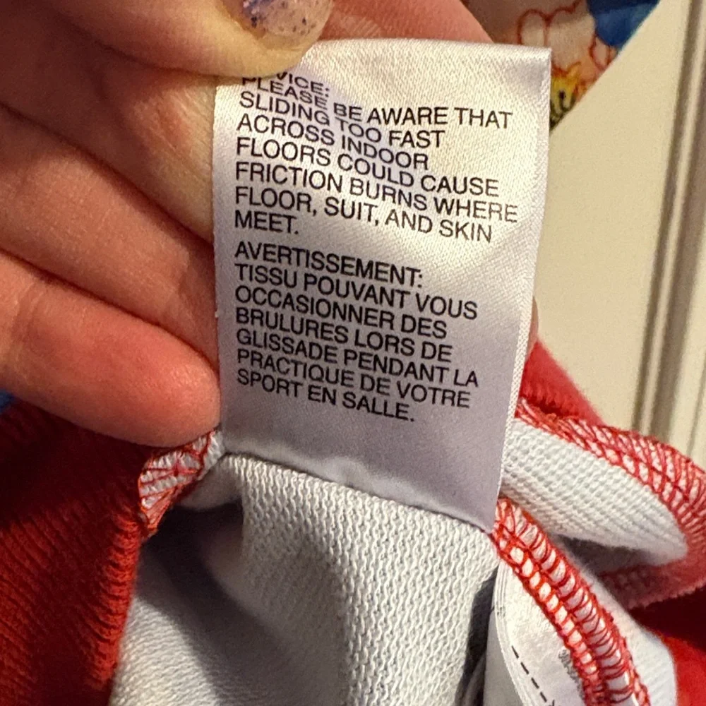 Adidas Red Sweatshirt with Blue Floral Design baggy in like new condition 8 - Picture 4 of 8